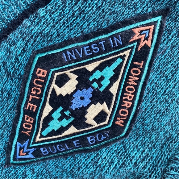 Vintage Bugle Boy 3 Button Front Teal Cardigan - Picture 4 of 8